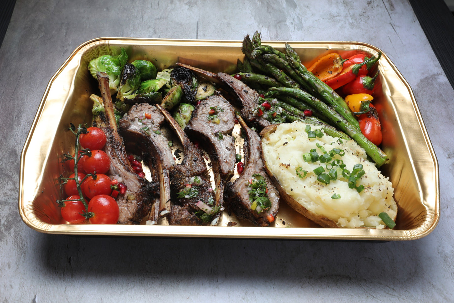 Grilled lamb rack